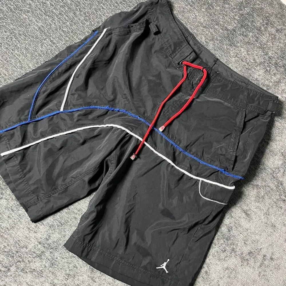 Jordan Men's Black and Grey Shorts